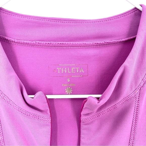 ATHLETA Purple Zip Ruched Tie Tidal Guard UPF Beach Athletic Long sleeve Dress - Picture 6 of 7